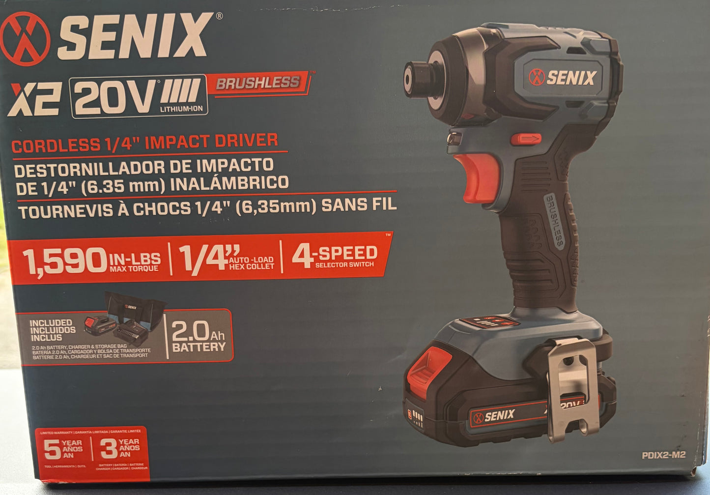 Senix X2 20V Cordless 1/4" Impact Driver Kit