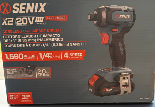 Senix X2 20V Cordless 1/4" Impact Driver Kit