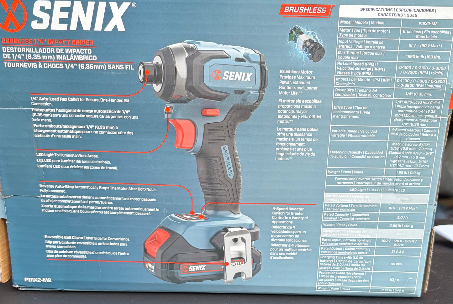 Senix X2 20V Cordless 1/4" Impact Driver Kit