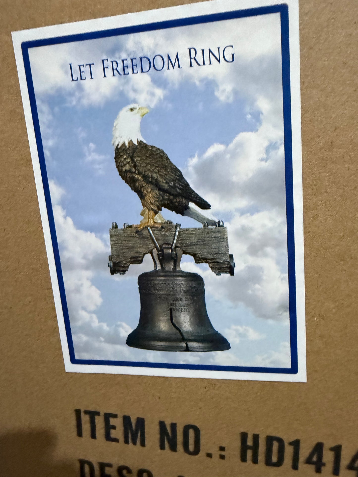 Freedom Ring Patriotic Eagle & Liberty Bell Statue-American Home Decor