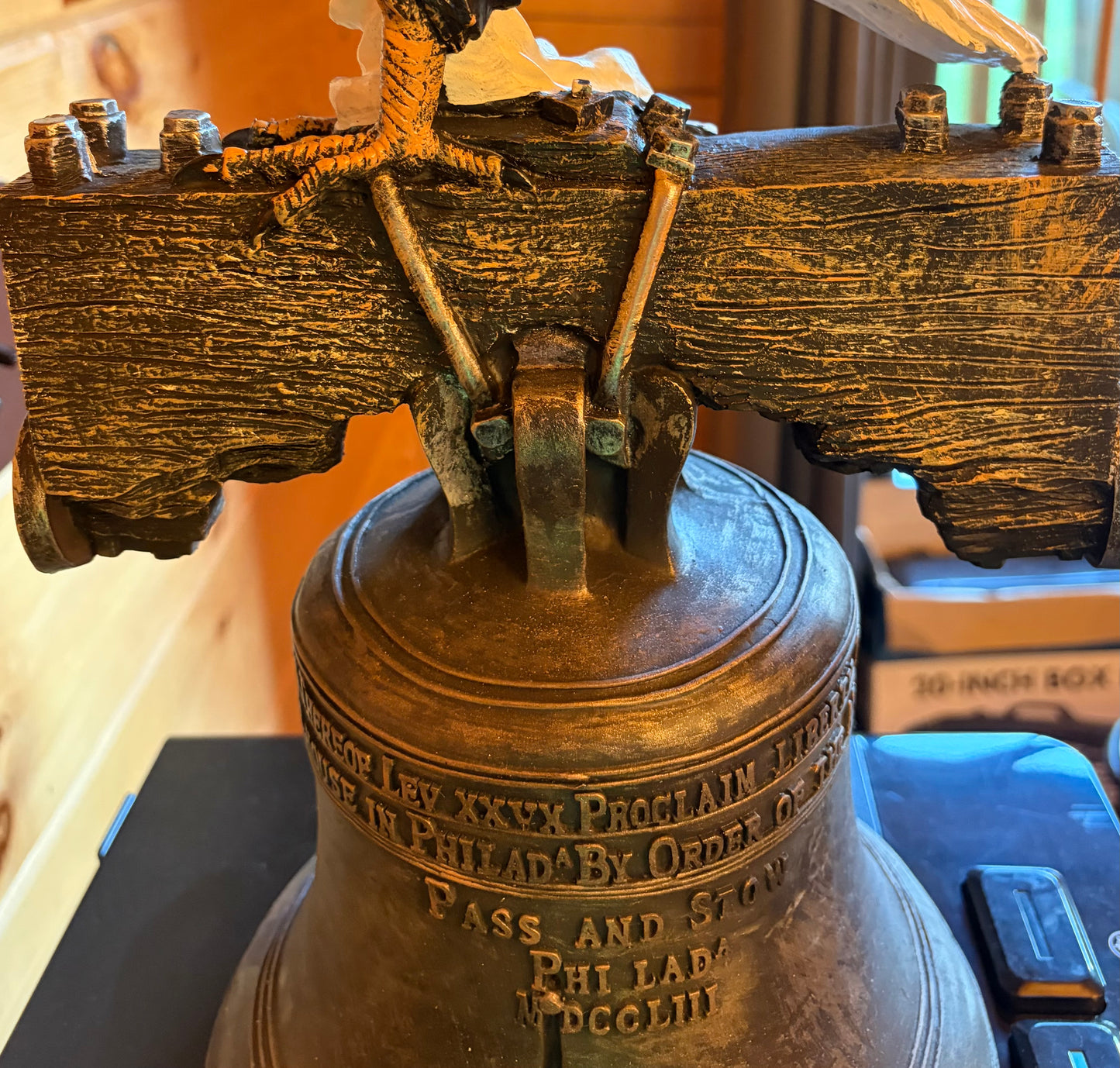 Freedom Ring Patriotic Eagle & Liberty Bell Statue-American Home Decor