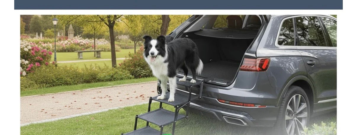 Oiilores Extra Wide Dog Stairs Pet Ramp for Large Dogs – 5 Steps, Non-Slip, 250 lb Capacity
