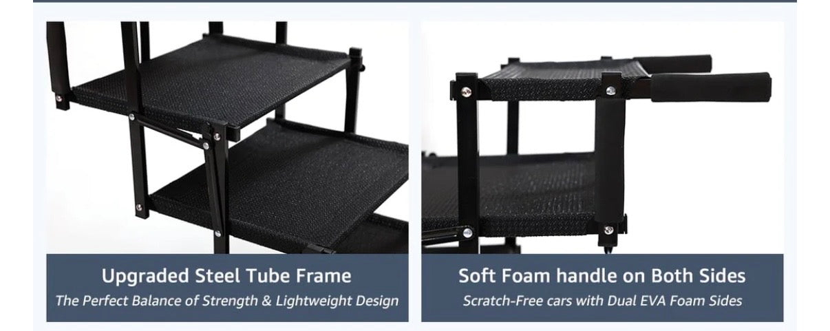 Oiilores Extra Wide Dog Stairs Pet Ramp for Large Dogs – 5 Steps, Non-Slip, 250 lb Capacity