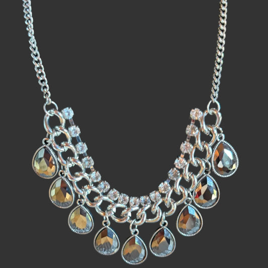 Paparazzi "All Toge-Heir Now" Silver Hematite Stone Necklace