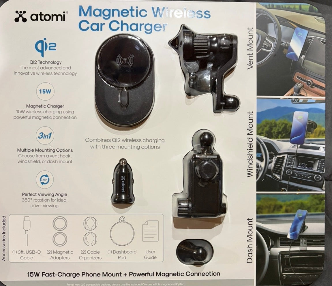 ATOMI Magnetic Wireless Car Charger